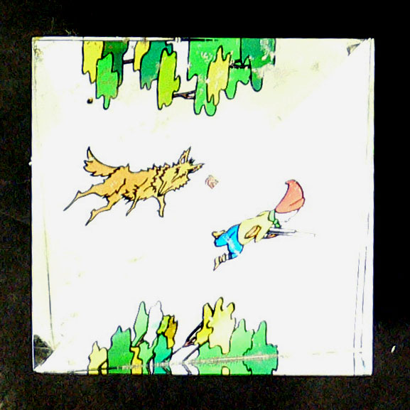 Wolf attacking boy