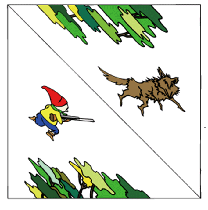Illustration: boy aiming