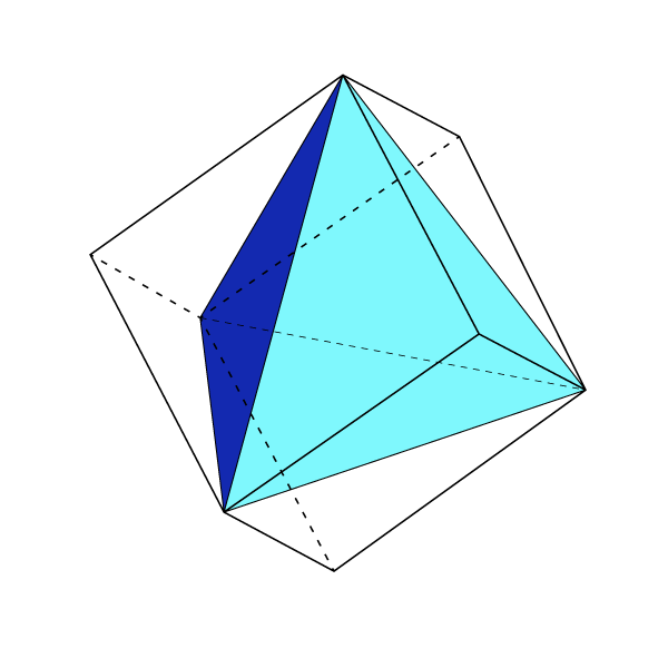 A cube imagined from three square shadows